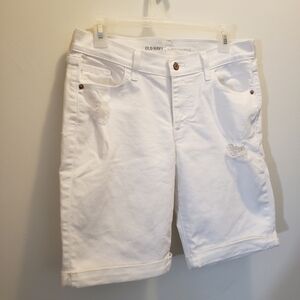 Old Navy Curvy Profile White Bermuda Jean Shorts